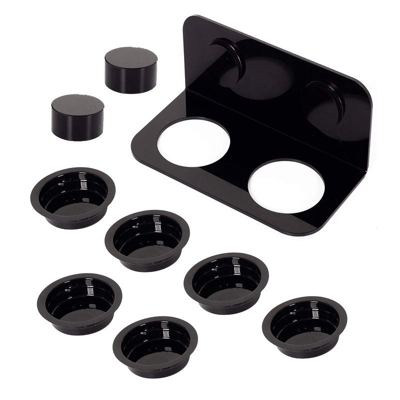 WACOOL Magnetic Reptile Ledge, Acrylic Gecko Feeding Ledge with 6PCS Cups, Reptile Food Water Feeder Dish for Geckos Iguana Chameleon Pets (Black) - Image 5